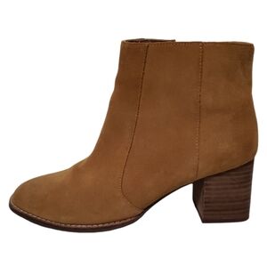 Madewell Bryce Suede Ankle Boots Block Heel Size 9